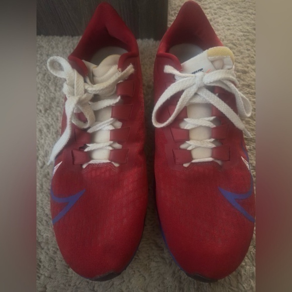 Men’s used Nike Air Zoom Pegasus 37 premium shoes size 11.5 red sail blue Pre ow - Picture 1 of 9